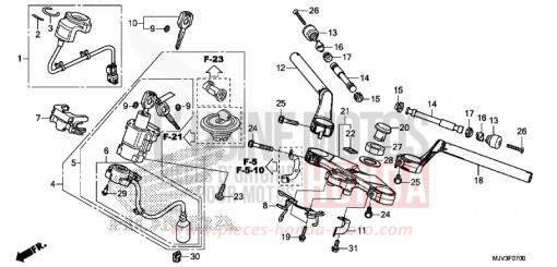 HANDLE PIPE/TOP BRIDGE CBR500RAF de 2015